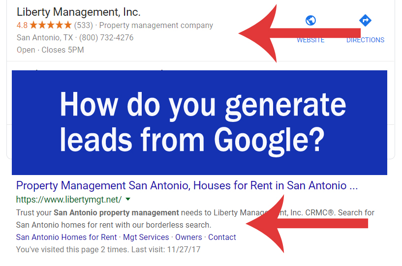 How do you generate leads from Google? Important of natural search rank and map pins in Google